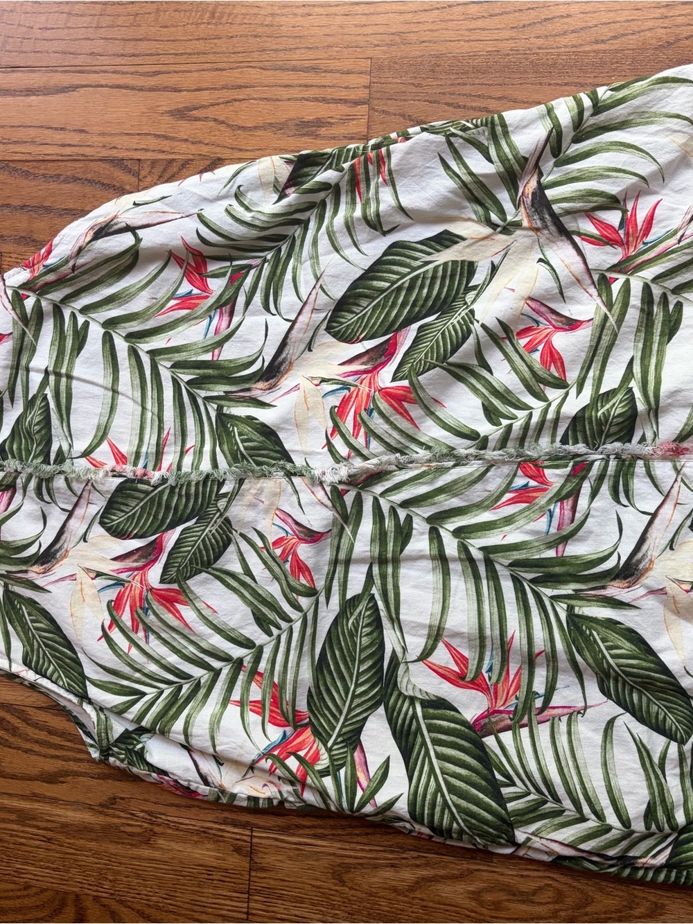 Roller Rabbit Cream Dress with Green Leaf and Coral Accents